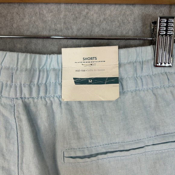 Old Navy Linen Blend Drawstring Shorts Light Blue Mid Rise Womens Sz Medium NWT - Picture 8 of 12